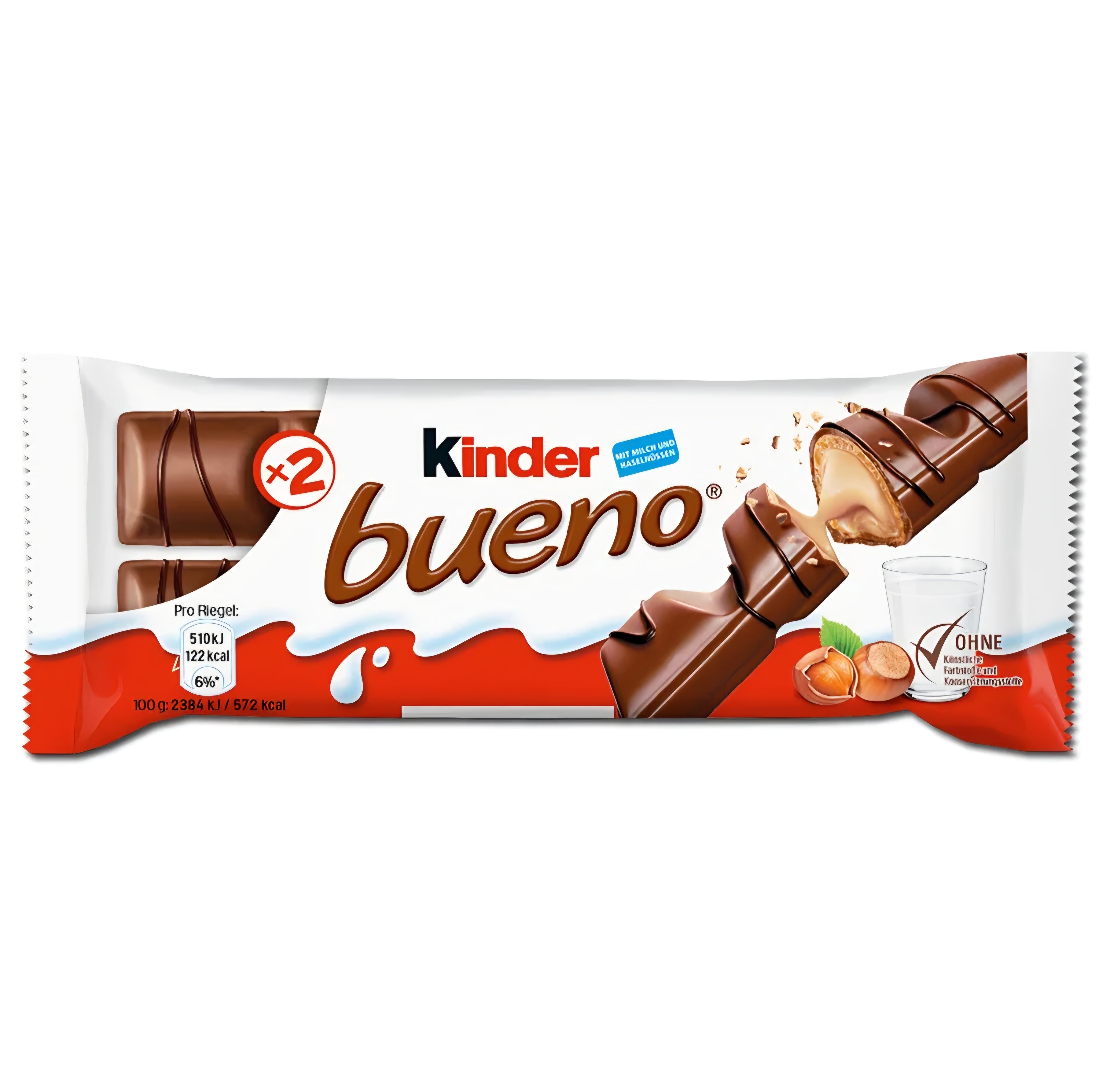 Kinder Bueno Milk Chocolate & Hazelnut Twin Bars 43g