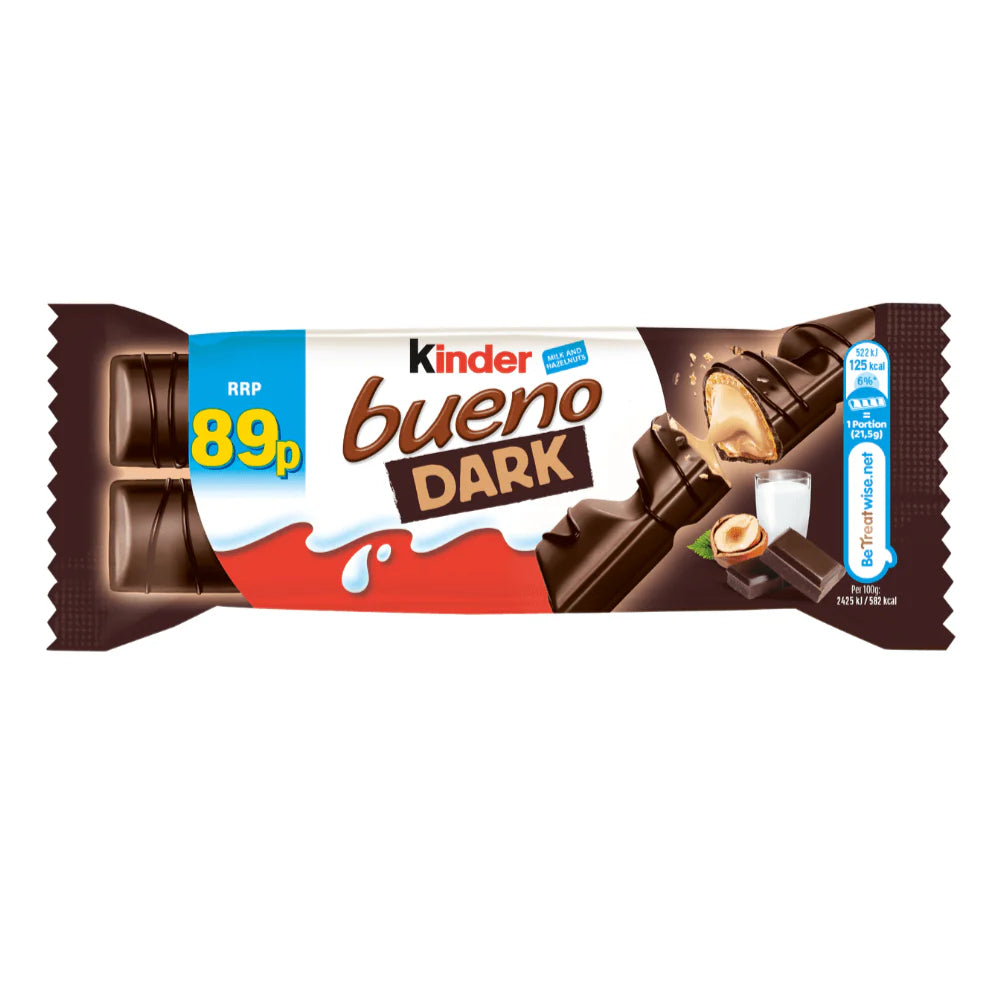 Kinder Bueno Milk Chocolate & Hazelnut Twin Bars 43g