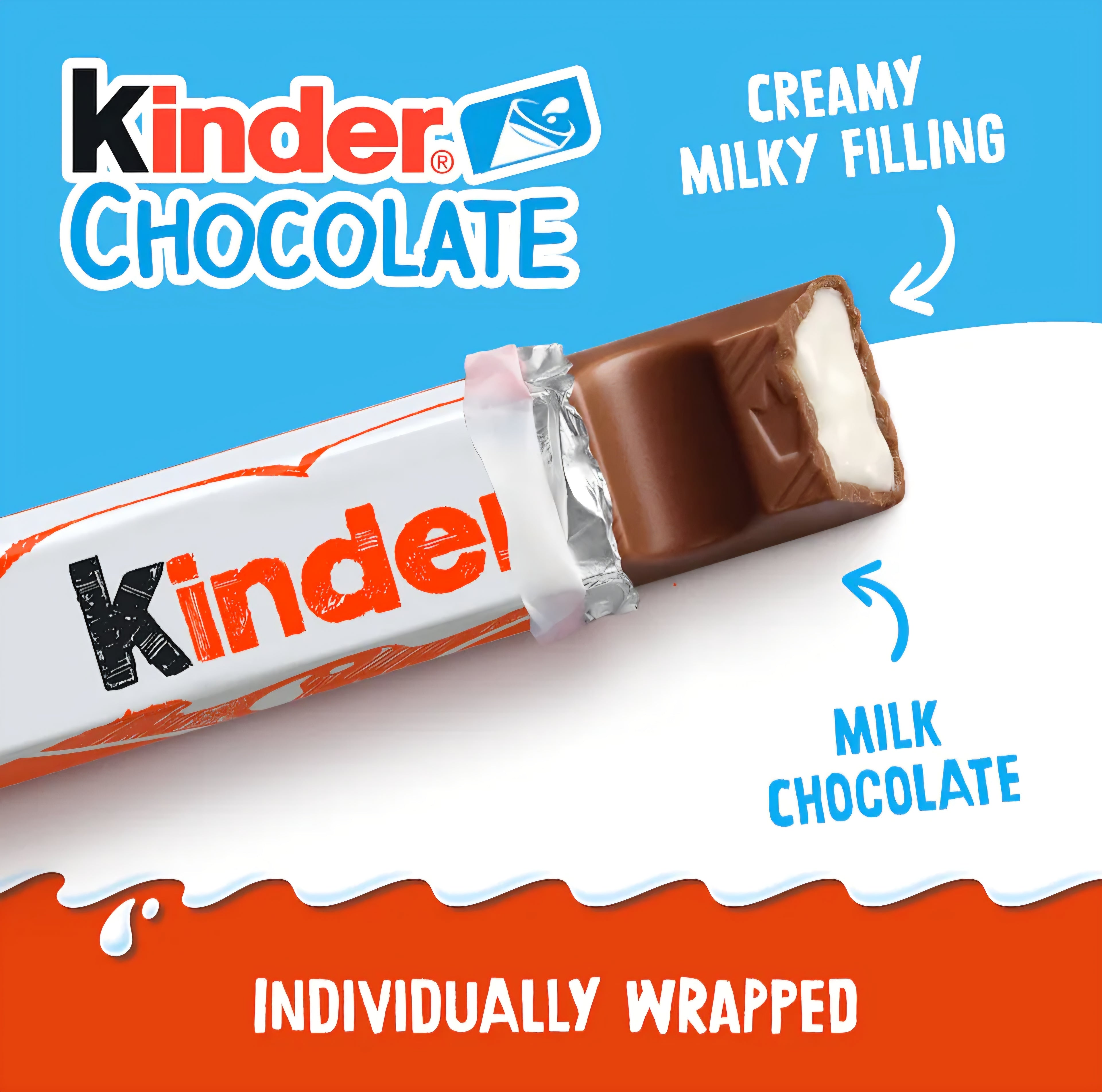 Kinder Milk Chocolate Treat Snack Bar 21g