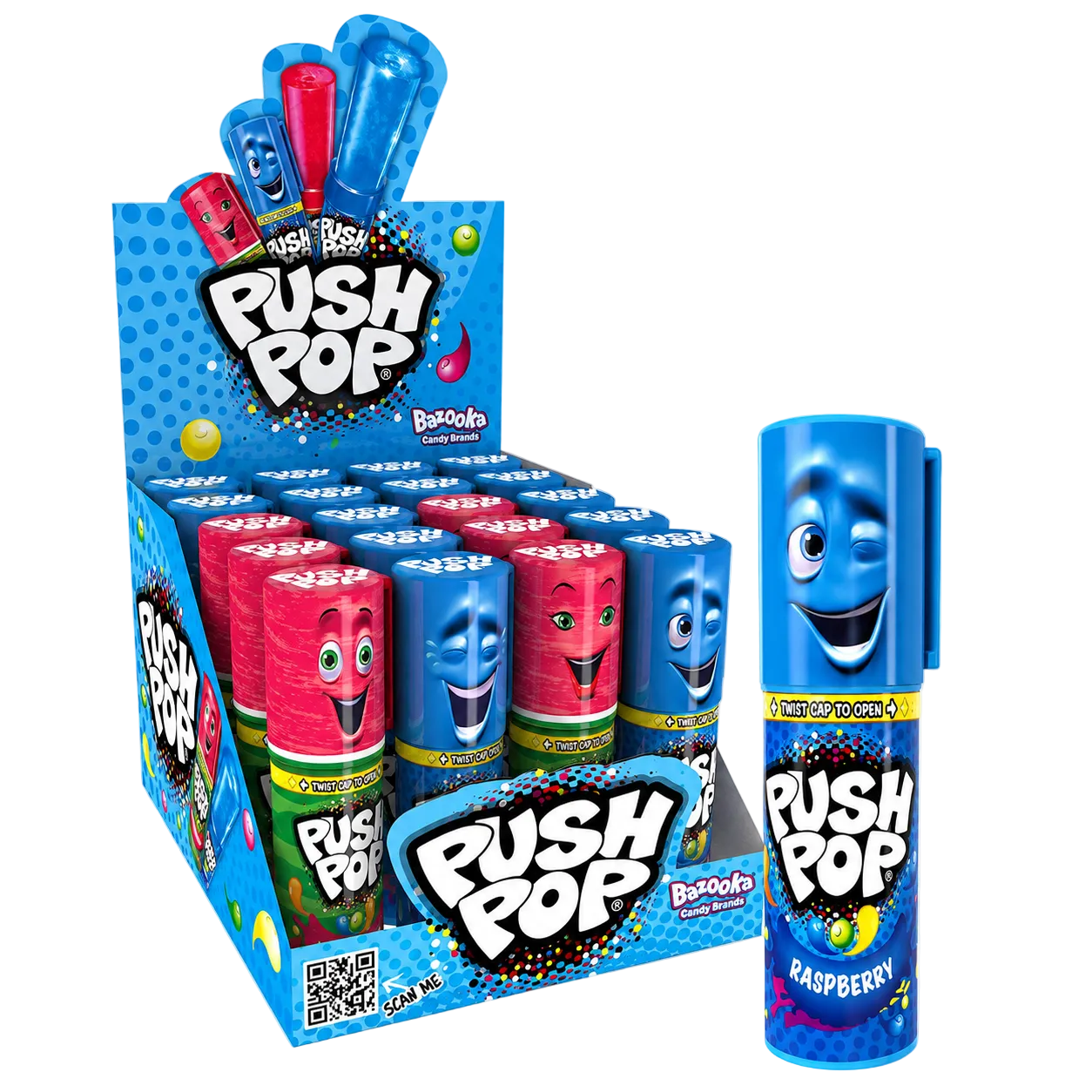 Bazooka Push Pop Raspberry & Watermelon 15g