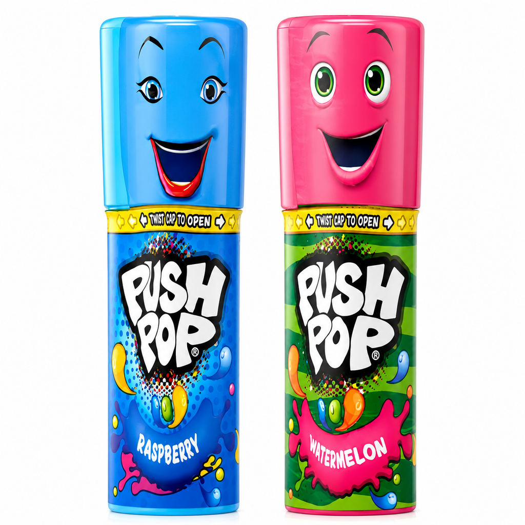 Bazooka Push Pop Raspberry & Watermelon 15g