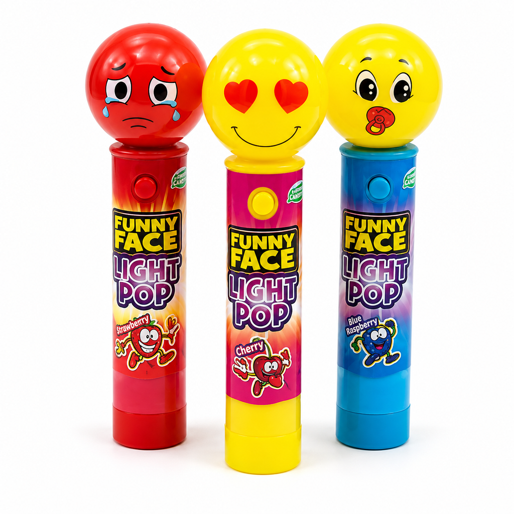 Crazy Candy Factory Funny Face Light Pops 11g