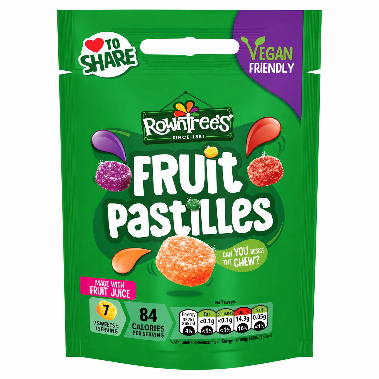 Rowntree's Fruit Pastilles Sharing Bag 114g