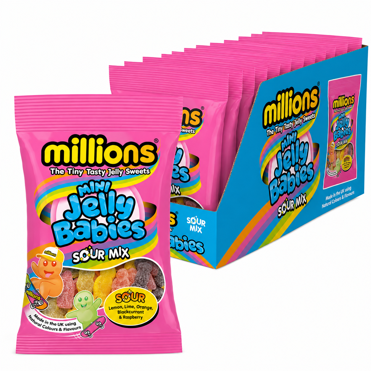 Millions Mini Jelly Babies Sour Mix 100g