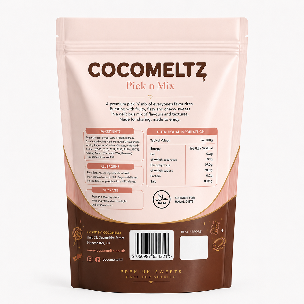 Cocomeltz Blue Pick N Mix Pouch Halal