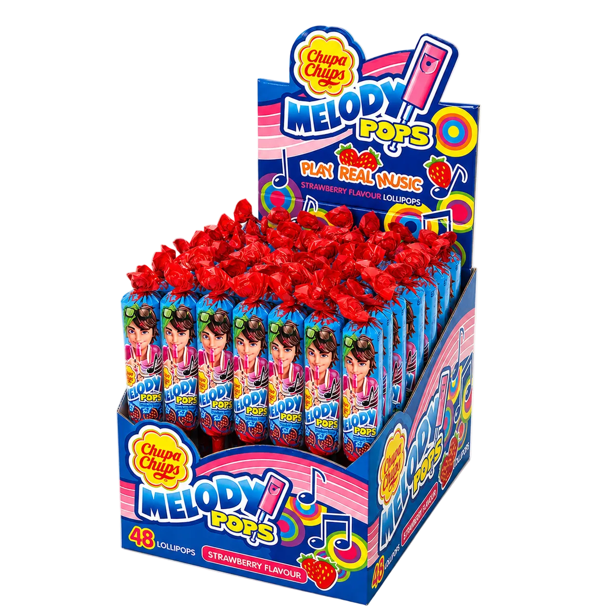 Chupa Chups Melody Pops Strawberry Flavour Lollipops 15g