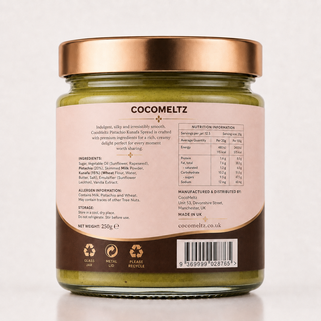 Cocomeltz Pistachio Khunafa Spread 250g