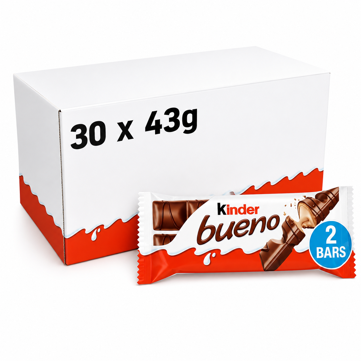 Kinder Bueno Milk Chocolate & Hazelnut Twin Bars 43g