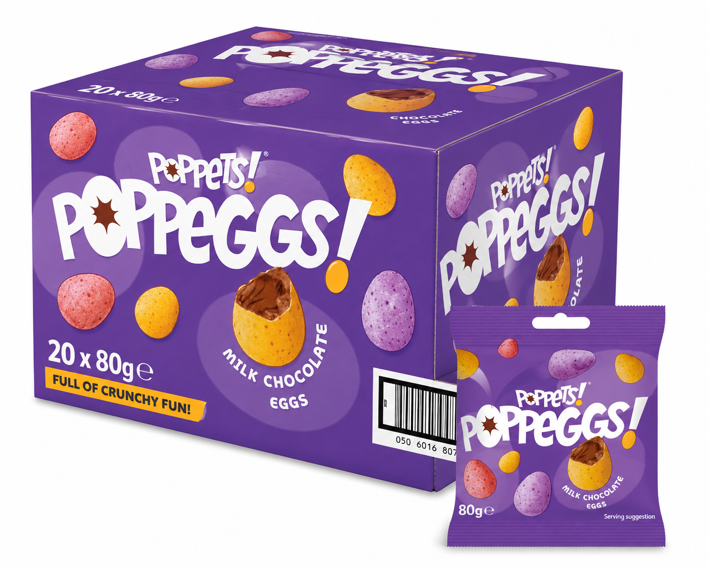 Poppets Poppeggs Milk Chocolate Eggs 80g