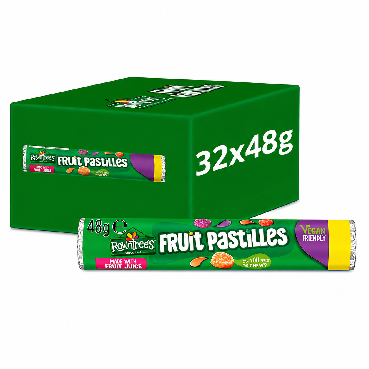 Rowntree's Fruit Pastilles Sweets Tube 48g